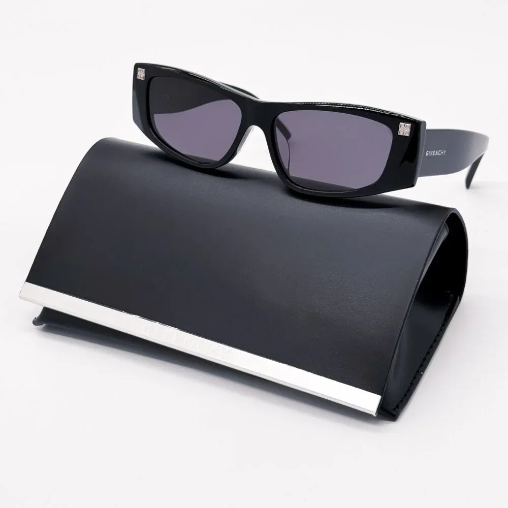 NEW GIVENCHY GV40048F 01A SHINY BLACK/GREY WOMEN SUNGLASSES GIVENCHY - Picture 1 of 9